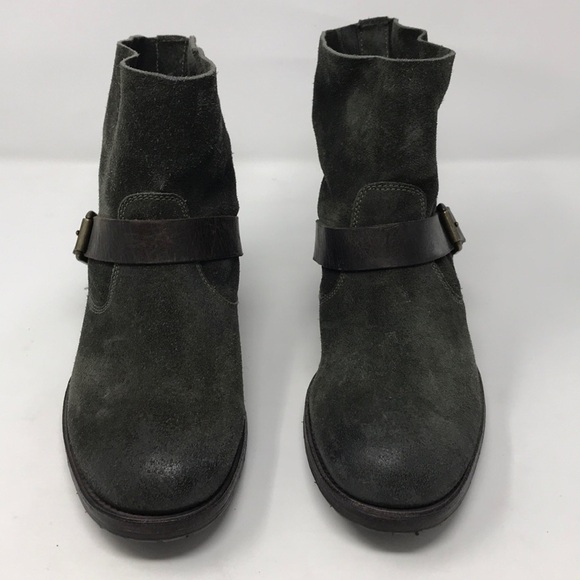 n.d.c. Olive Green Suede Moto Ankle Boots - Picture 2 of 8